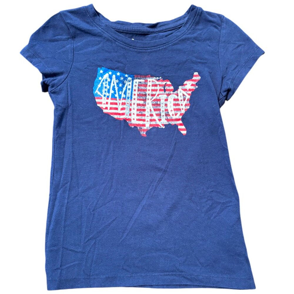 Circo girl's patriotic navy blue America flag USA T-Shirt sz‎ XS (4/5)